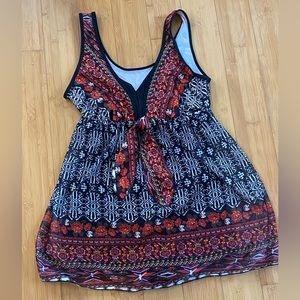 Cool Boho Print One Piece Bathing Suit With Built-In Boy Shorts. Danify Size 48